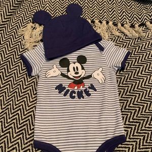 Disney Baby Mickey Onesie with Matching Mouse Ear Hat